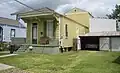 A classic camelback shotgun house in Uptown New Orleans