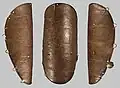 Bronze greave with sun cross symbols, Hungary