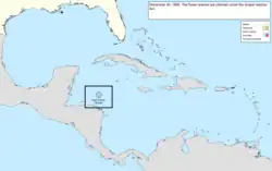 Map of the change to the United States in the Caribbean Sea on December 30, 1862