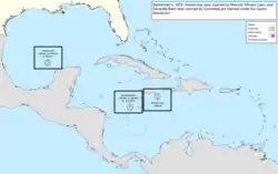 Map of the change to the United States in the Caribbean Sea on September 8, 1879