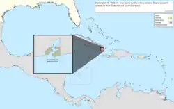 Map of the change to the United States in the Caribbean Sea on December 10, 1903