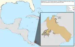 Map of the change to the United States in the Caribbean Sea on September 18, 1919