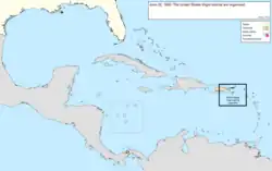 Map of the change to the United States in the Caribbean Sea on June 22, 1936