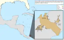 Map of the change to the United States in the Caribbean Sea on July 27, 1939