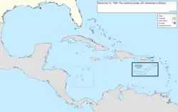 Map of the change to the United States in the Caribbean Sea on November 24, 1980