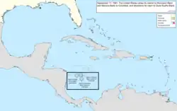 Map of the change to the United States in the Caribbean Sea on September 17, 1981