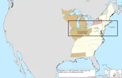 Map of the change to the United States in central North America on September 14, 1786