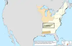 Map of the change to the United States in central North America on May 26, 1790