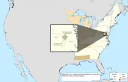 Map of the change to the United States in central North America on March 30, 1791