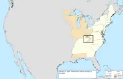 Map of the change to the United States in central North America on January 13, 1800