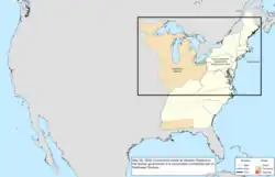 Map of the change to the United States in central North America on May 30, 1800