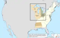Map of the change to the United States in central North America on March 1, 1803