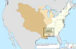 Map of the change to the United States in central North America on March 27, 1804