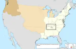 Map of the change to the United States in central North America on May 12, 1820