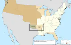 Map of the change to the United States in central North America on May 26, 1824