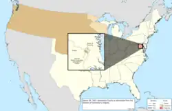 Map of the change to the United States in central North America on March 20, 1847