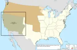 Map of the change to the United States in central North America on May 30, 1848