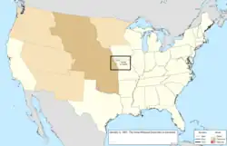 Map of the change to the United States in central North America on January 3, 1851