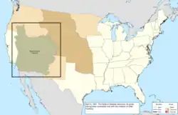 Map of the change to the United States in central North America on April 5, 1851