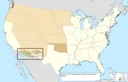 Map of the change to the United States in central North America on June 30, 1854