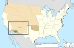 Map of the change to the United States in central North America on August 4, 1854