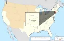 Map of the change to the United States in central North America on January 11, 1855