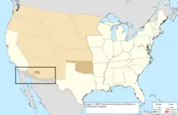 Map of the change to the United States in central North America on August 1, 1856