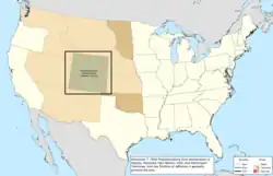 Map of the change to the United States in central North America on November 7, 1859
