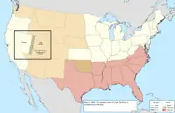 Map of the change to the United States in central North America on May 5, 1866