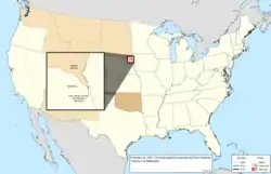 Map of the change to the United States in central North America on February 9, 1871