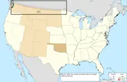 Map of the change to the United States in central North America on May 29, 1876