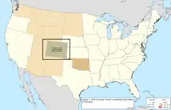 Map of the change to the United States in central North America on August 1, 1876