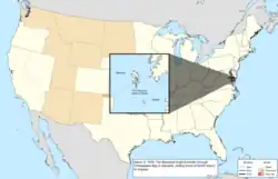 Map of the change to the United States in central North America on March 3, 1879