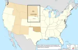 Map of the change to the United States in central North America on May 23, 1882