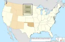 Map of the change to the United States in central North America on November 2, 1889