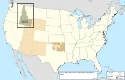 Map of the change to the United States in central North America on July 3, 1890