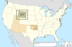 Map of the change to the United States in central North America on July 10, 1890