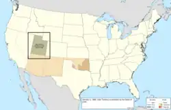 Map of the change to the United States in central North America on January 4, 1896