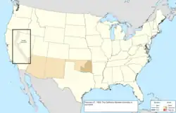 Map of the change to the United States in central North America on February 27, 1903