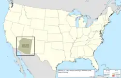 Map of the change to the United States in central North America on February 14, 1912