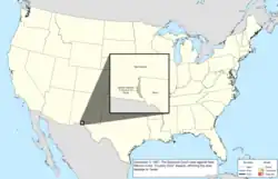 Map of the change to the United States in central North America on December 5, 1927