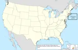 Map of the change to the United States in central North America on November 30, 2020