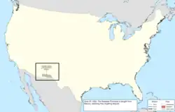 Map of the change to the international disputes involving the United States in central North America on June 30, 1854
