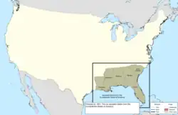 Map of the change to the international disputes involving the United States in central North America on February 8, 1861
