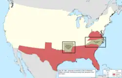 Map of the change to the international disputes involving the United States in central North America on May 20, 1861