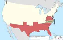 Map of the change to the international disputes involving the United States in central North America on May 21, 1861