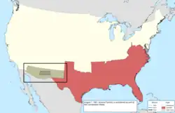 Map of the change to the international disputes involving the United States in central North America on August 1, 1861