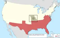 Map of the change to the international disputes involving the United States in central North America on October 31, 1861