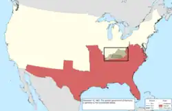Map of the change to the international disputes involving the United States in central North America on December 10, 1861