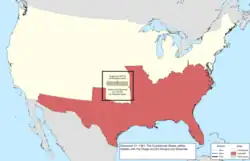 Map of the change to the international disputes involving the United States in central North America on December 21, 1861